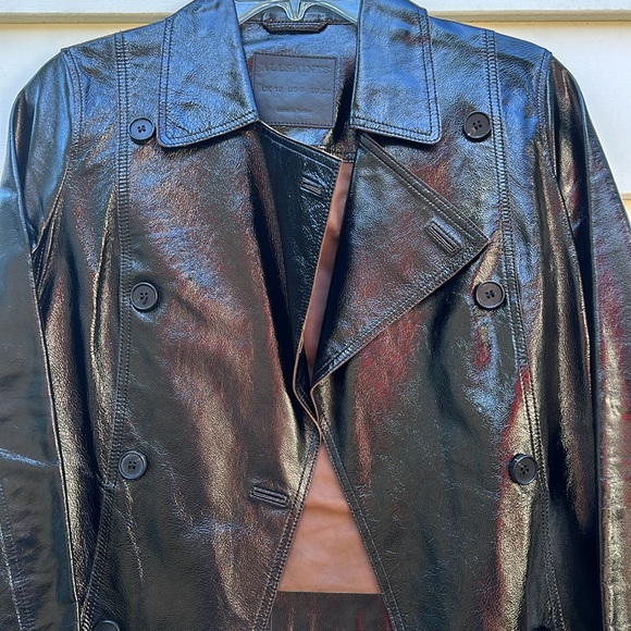Allsaints Deebee Leather Blazer/ black - Picture 3 of 8